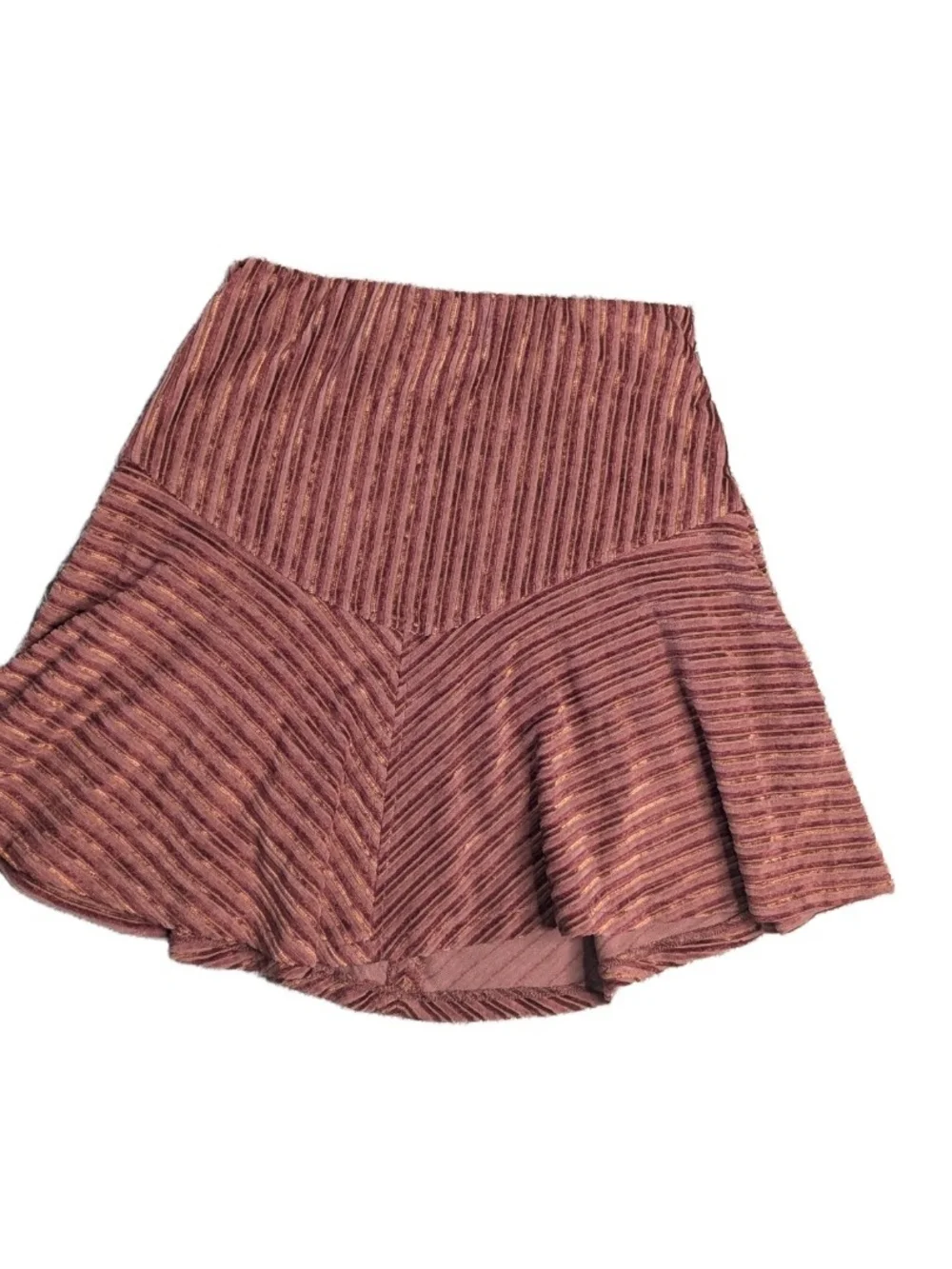 Free People Camden Ribbed Velvet A-Line Mini Skirt Rust Women’s Size Small